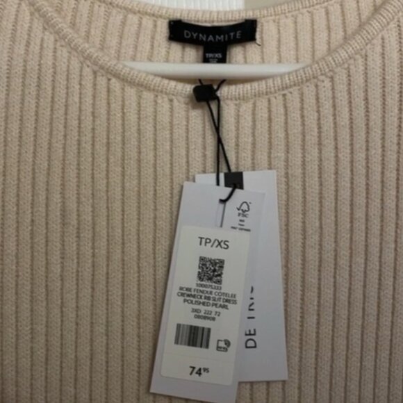 NWT - Cream Bodycon Dress | Long Sleeve Dress | White Dress | Cream Dress - Picture 2 of 4